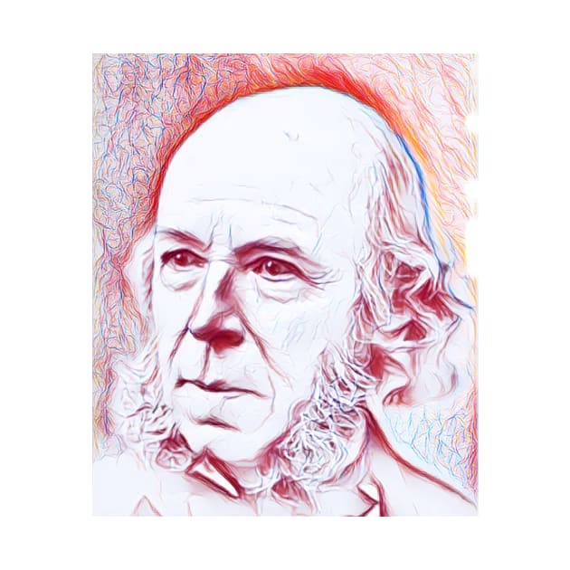 Herbert Spencer Portrait | Herbert Spencer Artwork | Line Art by JustLit