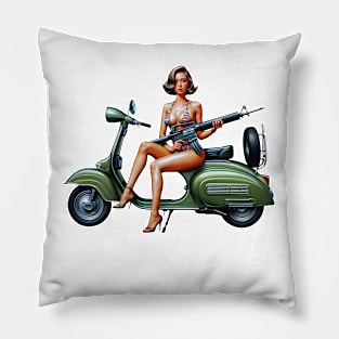 Scooter Girl Pillow