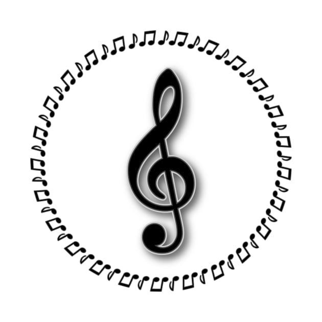 Treble Clef Music Note Design by WarriorWoman