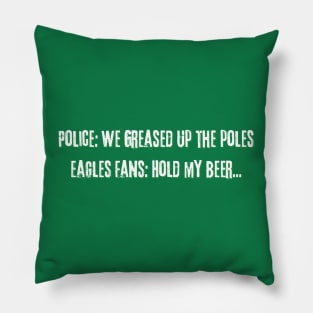 Greased pole funny eagles Pillow