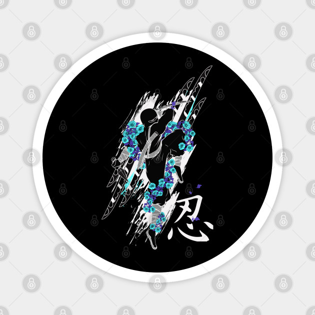 Black Ninja Attacking In Flowers Ninja Magnet Teepublic Au