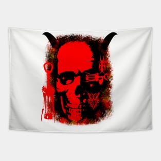 skull with horns Tapestry