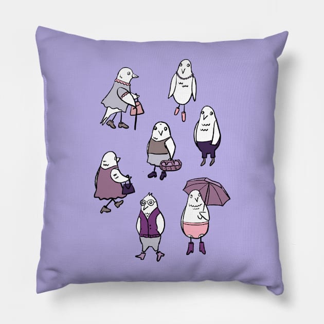 Old Birds Pillow by Das Brooklyn