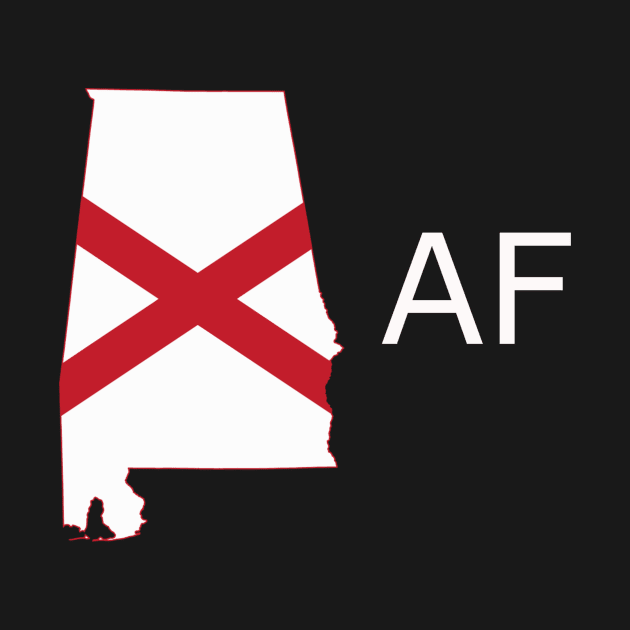 Alabama Flag State Outline AF (white) by Big Term Designs