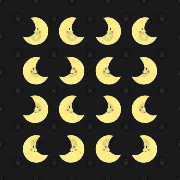 Smiley Half Moon Pattern by lisanisafazrin