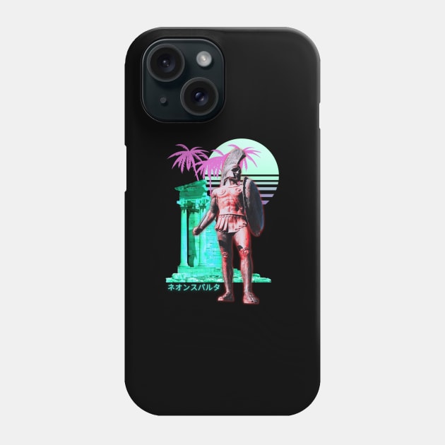 Leonidas Spartan Statue Vaporwave Aesthetic Phone Case by Shirt Vibin