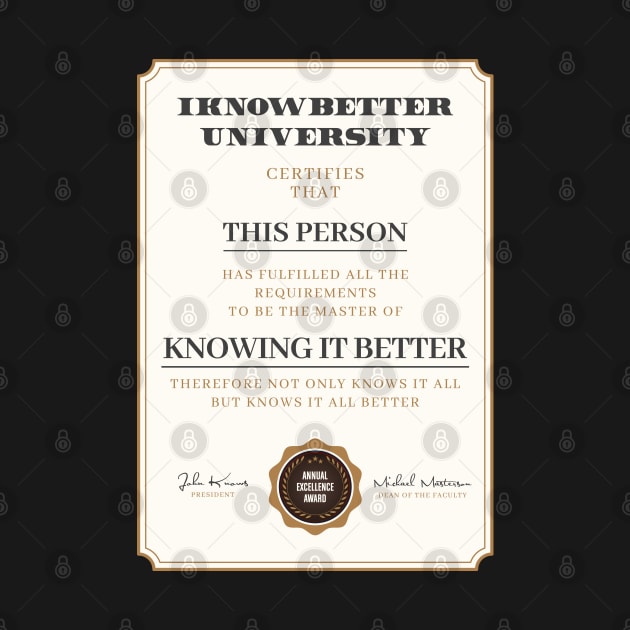 Funny I know it better diploma by Vilmos Varga