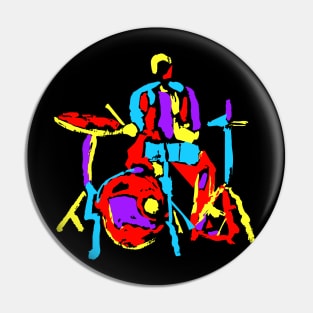 Abstract Colorful Drummer Pin