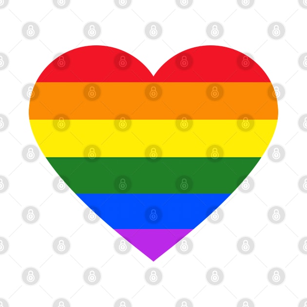 LGBT Rainbow Pride Flag Heart by SpaceAlienTees