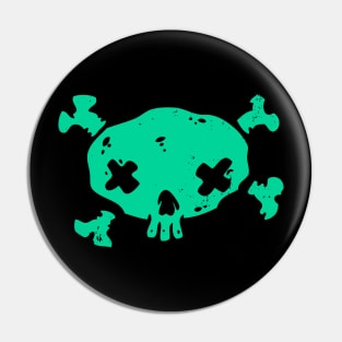 pirate green skull Pin