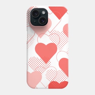 Lots of hearts in  a pink and red pattern Phone Case