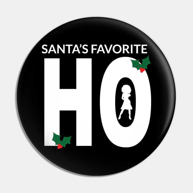 Santa's Favorite Ho Sexy Afro Woman Pin by blackartmattersshop