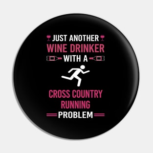 Wine Drinker Cross Country Running XC Pin