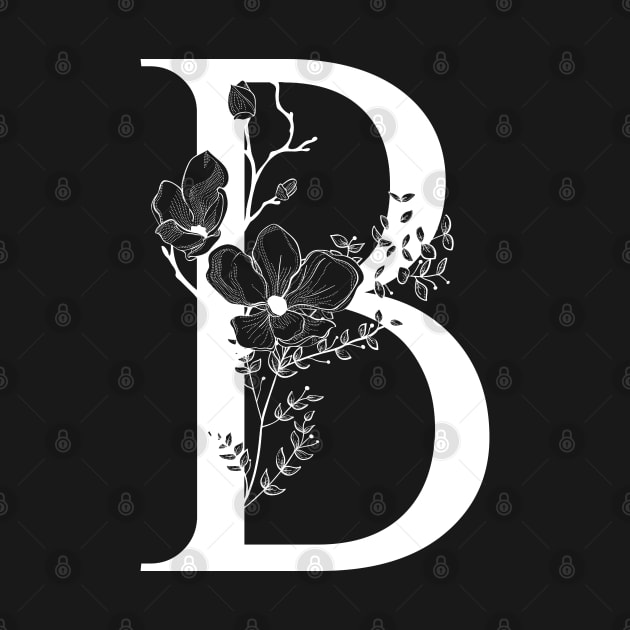 Letter B Monogram - Floral Initial by ZenNature