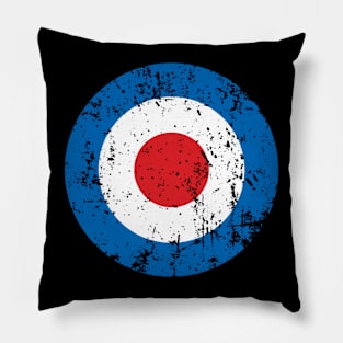 Vintage 80s blue white red Pillow