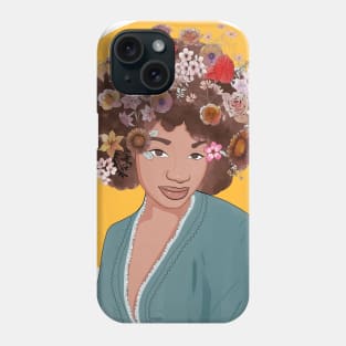 Afro Girl with Flowers in Her Hair Phone Case