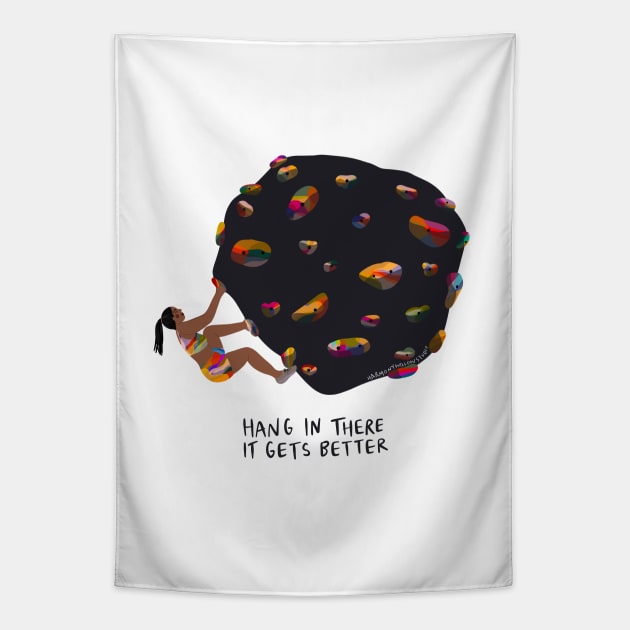 Hang in there Tapestry by Harmony Willow Studio