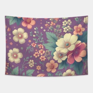 Spring Floral Illustration Tapestry