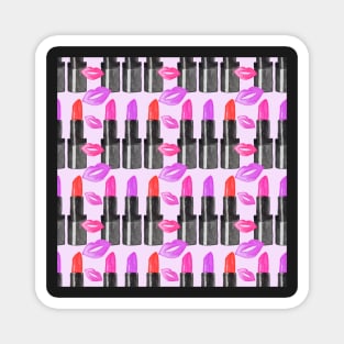 Watercolor pattern - lipstick and kisses Magnet