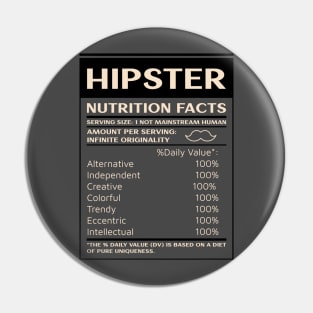 Hipster Nutrition Facts Pin