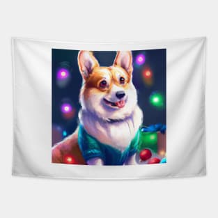 Cute Pembroke Welsh Corgi Drawing Tapestry