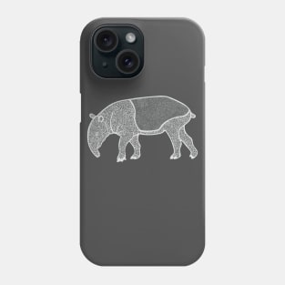 Malayan Tapir Ink Art - cute animal design - dark colors Phone Case