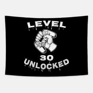 Level 30 Unlocked - Funny Mens 30th Birthday Gamer Tapestry