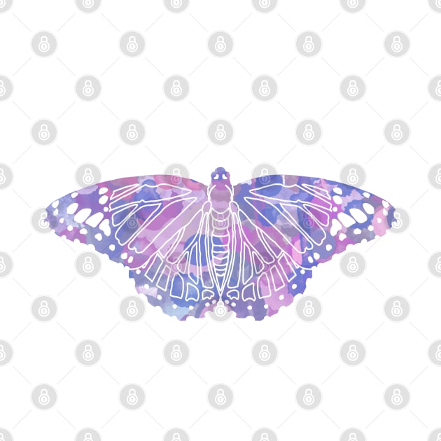 Butterfly Design in Purples Paint Strokes Pattern 1 by PurposelyDesigned