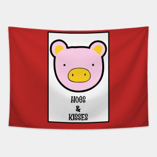 Valentines Day Hogs & Kisses Tapestry