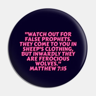 Bible Verse Matthew 7:15 Pin