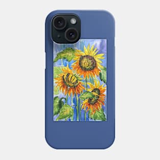 Blue Yellow Watercolor Painting Phone Case