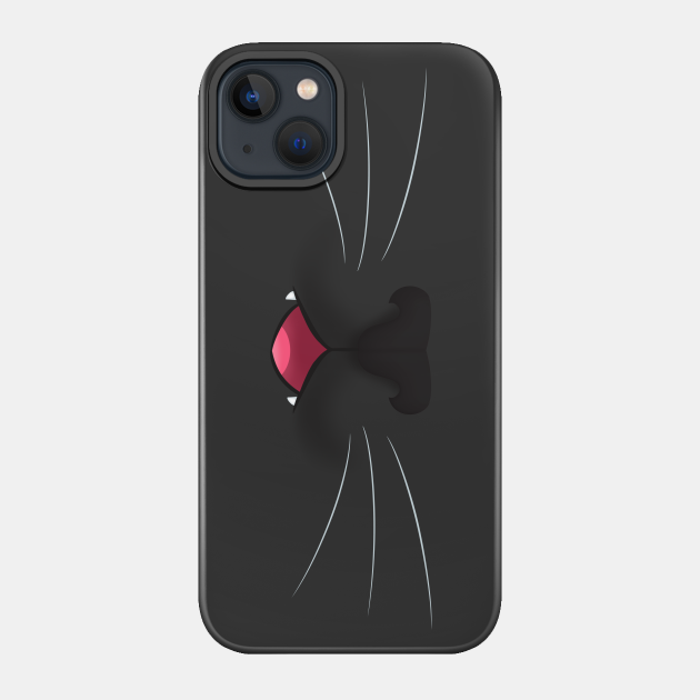 Black Kitty Cat with Fangs - Meow! - Kitty - Phone Case
