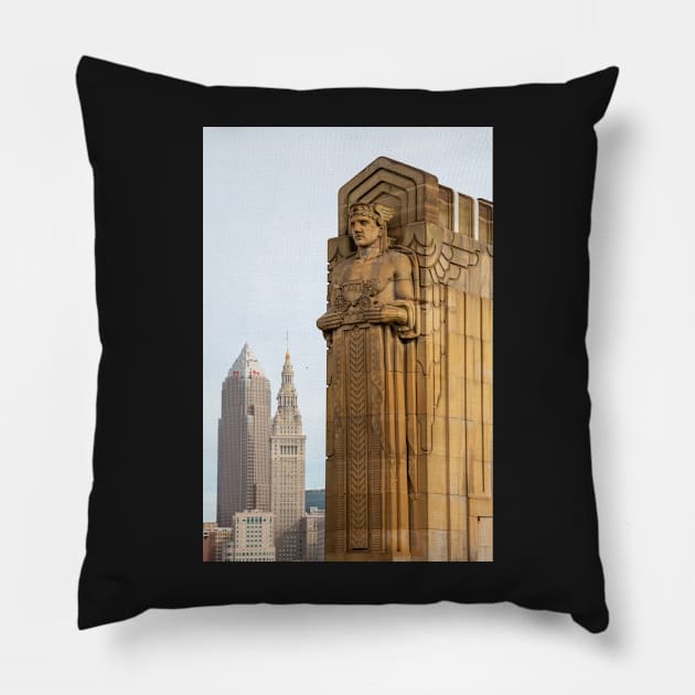 Guardian Of Traffic In Cleveland Pillow by dalekincaid