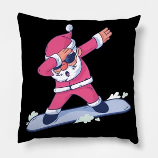 Snowboarding Santa Dab Pillow