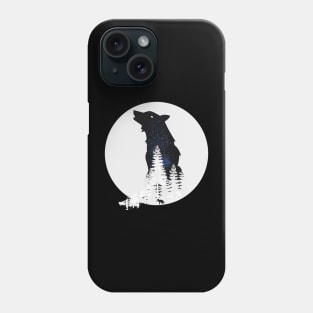 Minimalist Wolf Double Exposure Aesthetic Phone Case