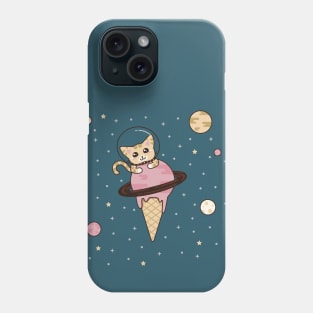 Space Cat with Ice Cream Cone Phone Case