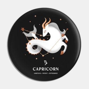 Capricorn Constellation Zodiac Series - White version Pin