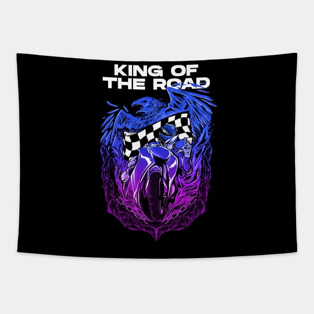 Blue Hawk King Of The Road Tapestry by mazyoy