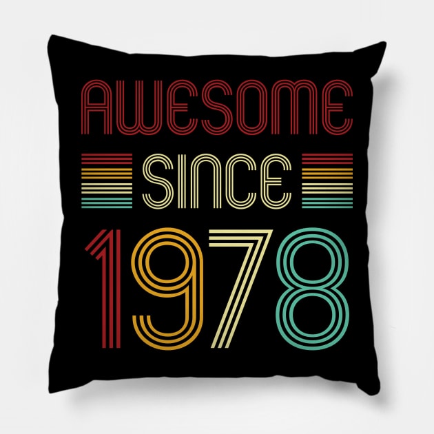 Vintage Awesome Since 1978 Pillow by Che Tam CHIPS