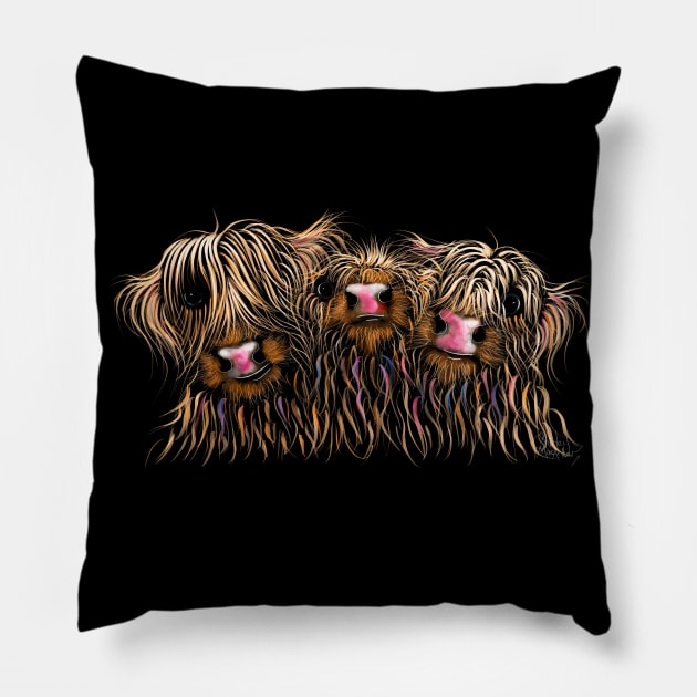 SCoTTiSH HiGHLaND CoWS ' THe McDouGHNuTS ' Pillow by ShirleyMac