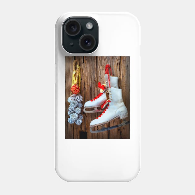 Ice Skates And Red Ornament Phone Case by photogarry