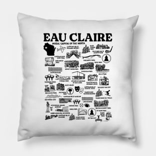 Eau Claire Wisconsin map Pillow