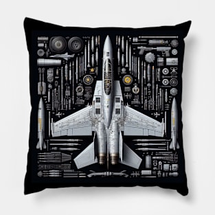 F14 Tomcat Fighter Jet Anatomy Equipment Pillow