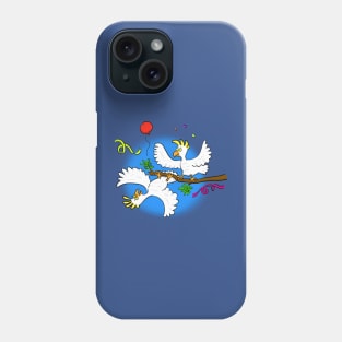 Funny party cockatoo birds cartoon Phone Case