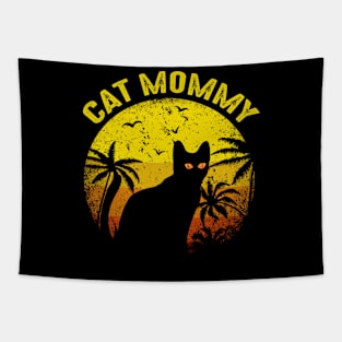 Cat Mommy Women Vintage Retro Black Cats Mom Mothers Day Tapestry