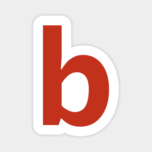 Letter b in Red Text Minimal Typography Magnet