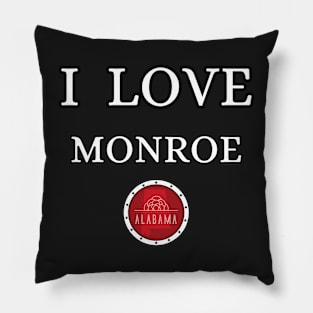 I LOVE MONROE | Alabam county United state of america Pillow