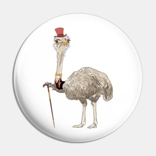 Ostrich Bird hipster Pin