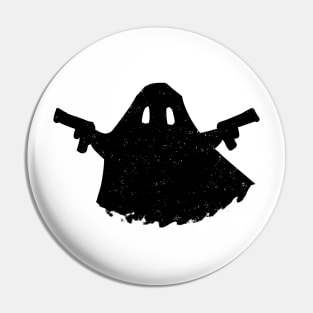 Ghost with a gun (black version) Pin