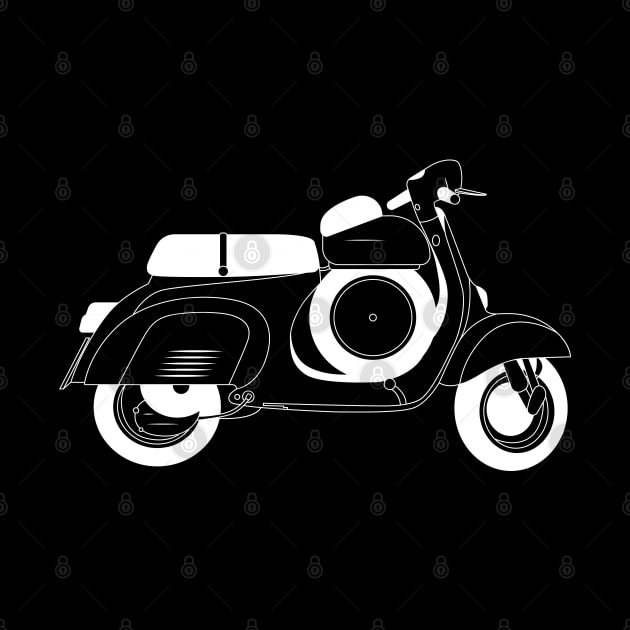 Vespa 90 Super Sprint White Outline by kindacoolbutnotreally